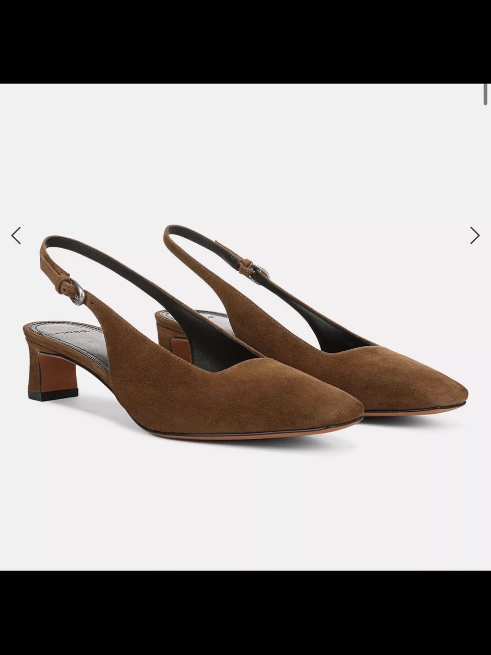 Vince Brown Suede Slingback Pointed-Toe Low Heel Mules